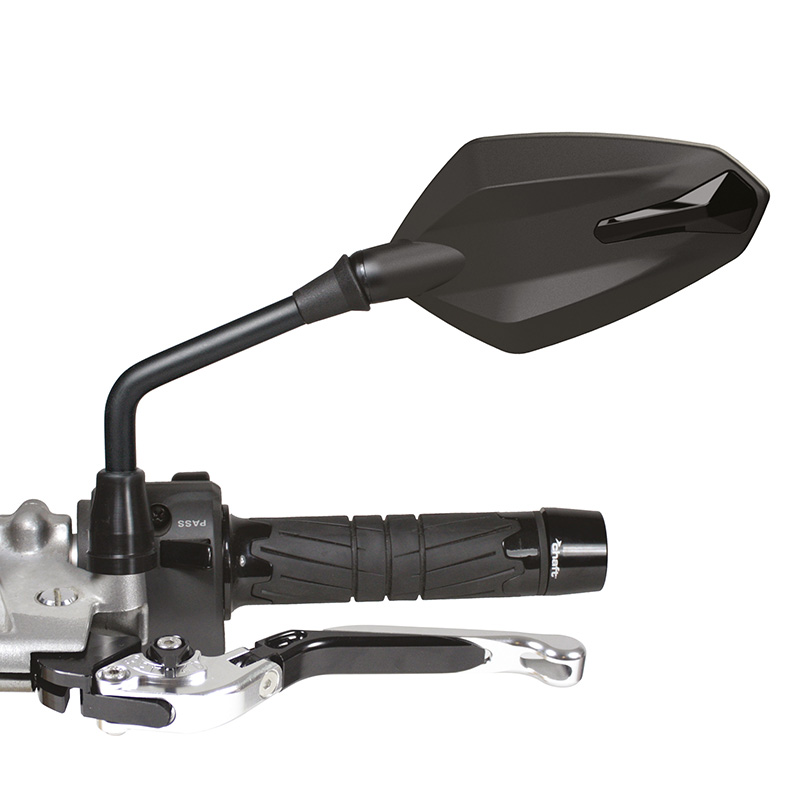 Rétroviseur Homologué Réversible Ivory Noir Mat Insert Noir Brillant